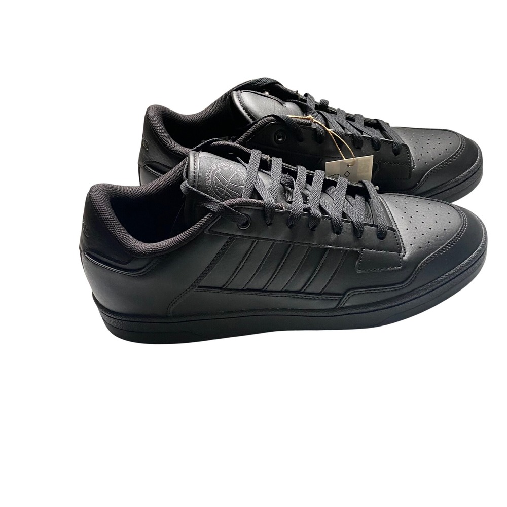 Adidas Rapid Court Low Mens Sneakers Triple‎ Black JS2224 Size 12 NWOB